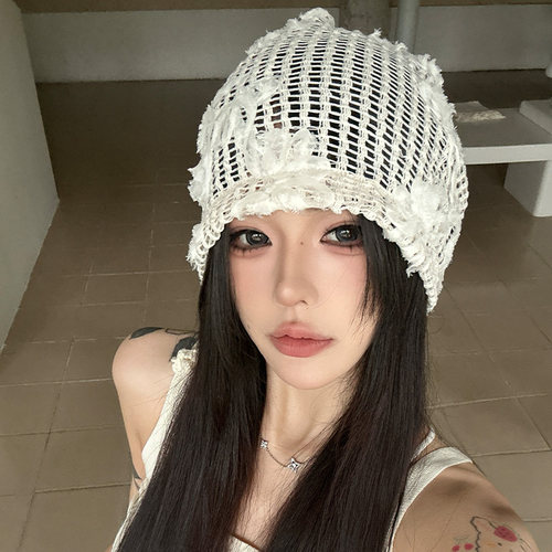 立体花朵刺绣包头帽女春夏新款