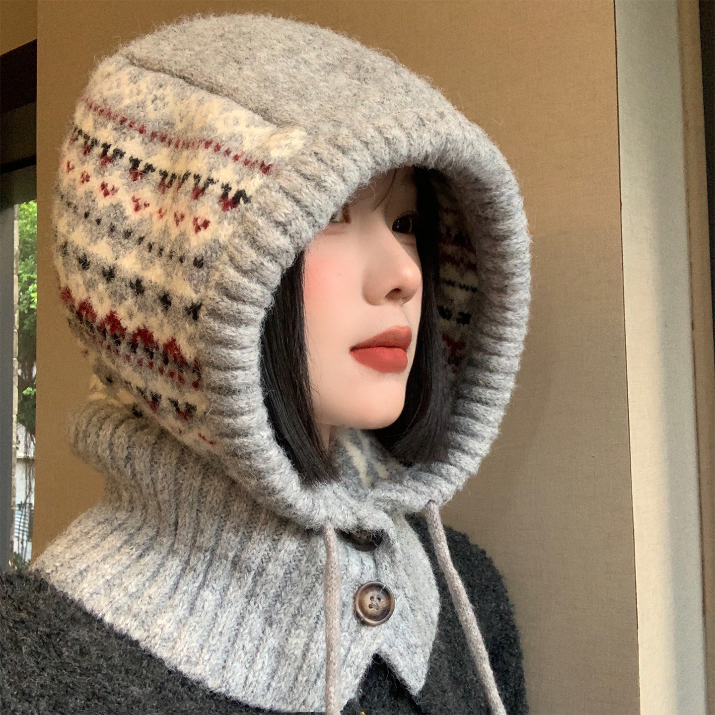 费尔岛巴拉克拉法帽女冬骑行保暖