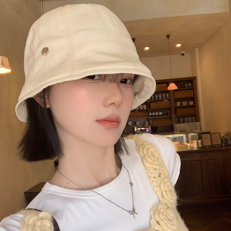 日系复古亚麻纯色渔夫帽女夏季透气遮阳防晒盆帽显脸小水桶帽子潮