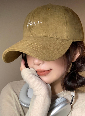 卡其色宽帽檐棒球帽女加大加深长帽檐鸭舌帽大头围显脸小韩版帽子