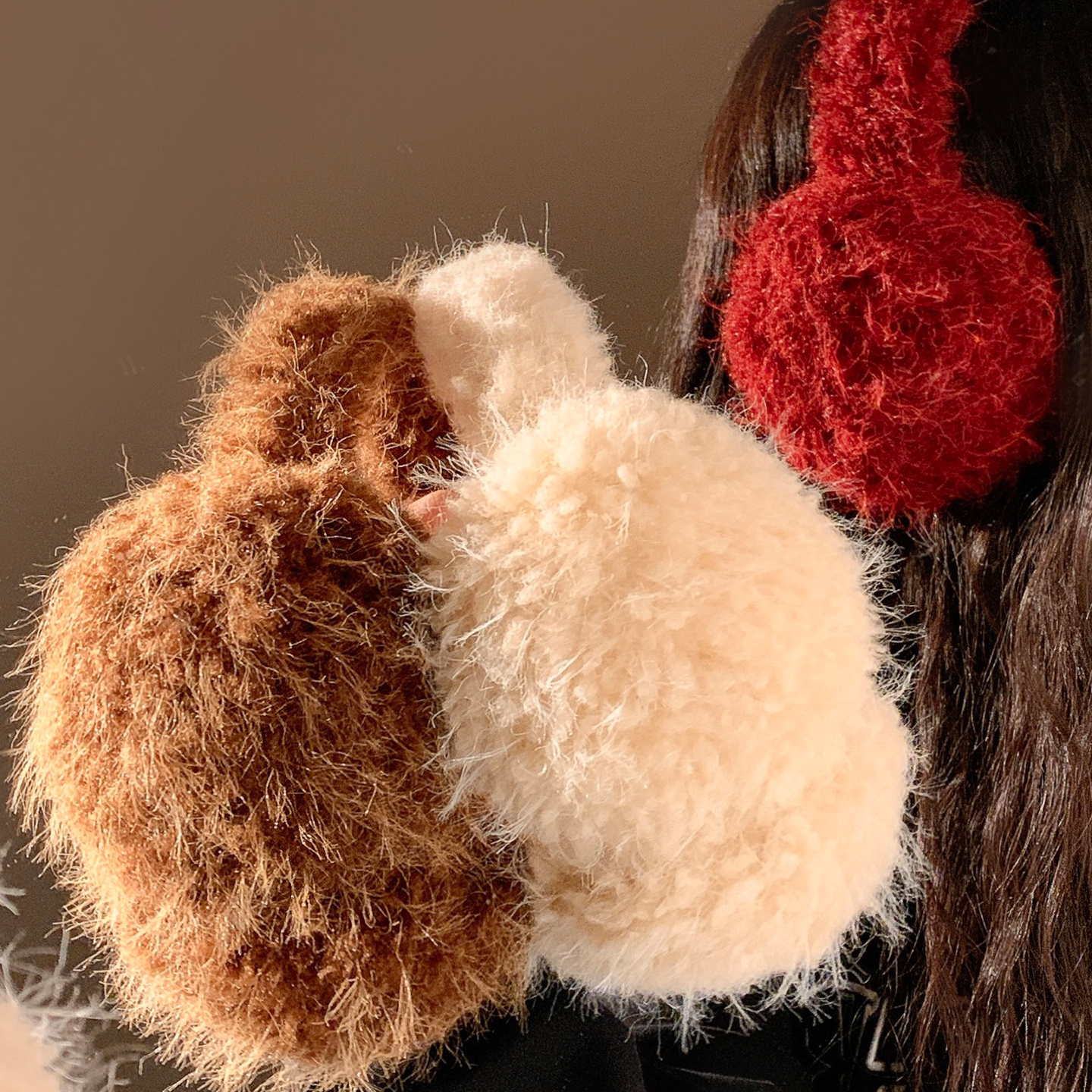 毛茸茸加绒加厚保暖东北骑行耳罩