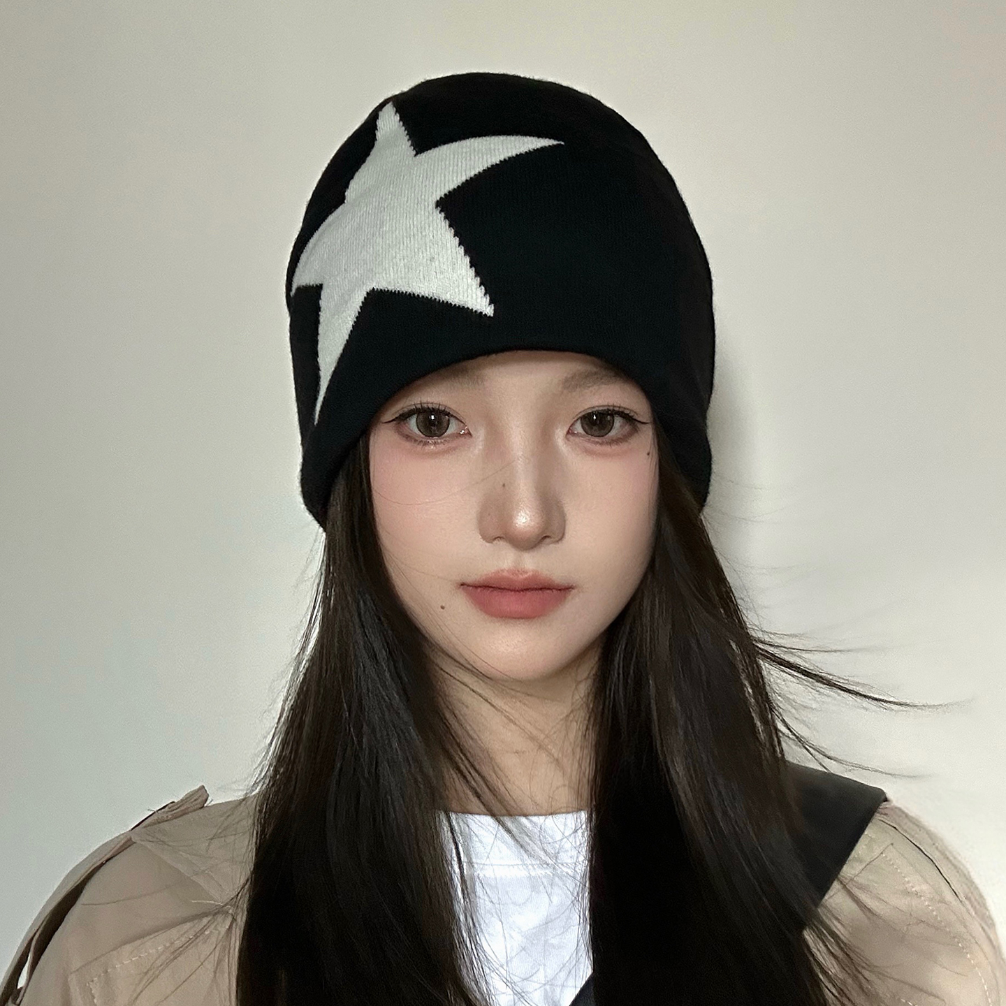 登山冷帽大头围针织帽子女款