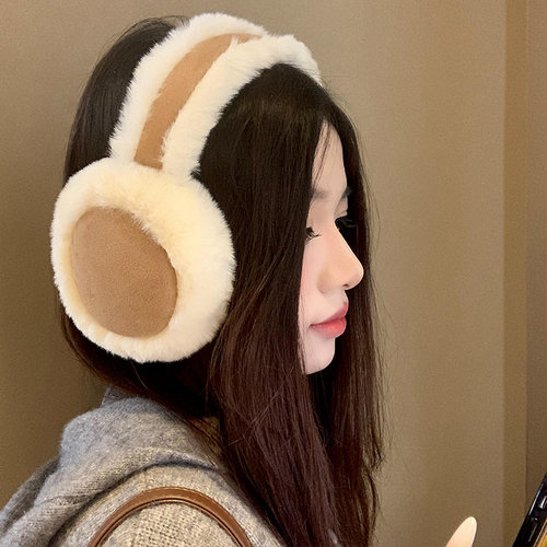 韩版鹿皮绒毛绒耳罩女2025年秋冬
