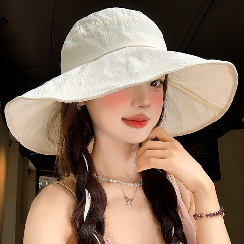 大帽檐速干渔夫帽女夏薄款显脸小