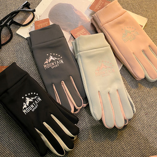 骑行手套女2025年秋冬季 户外运动可触屏加绒加厚保暖防滑防水防寒