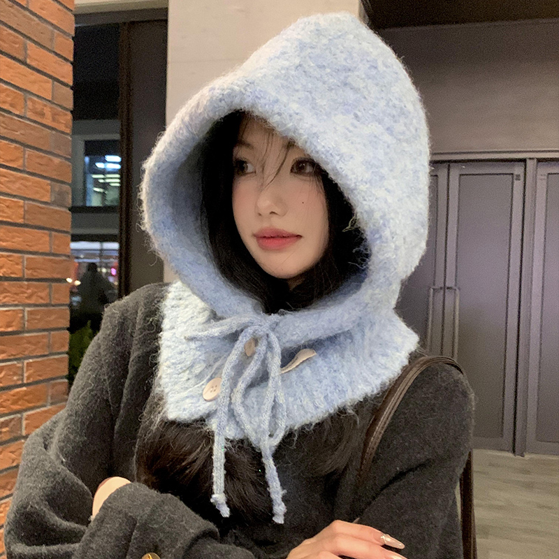 蓝色巴拉克拉法帽女2025年秋冬季