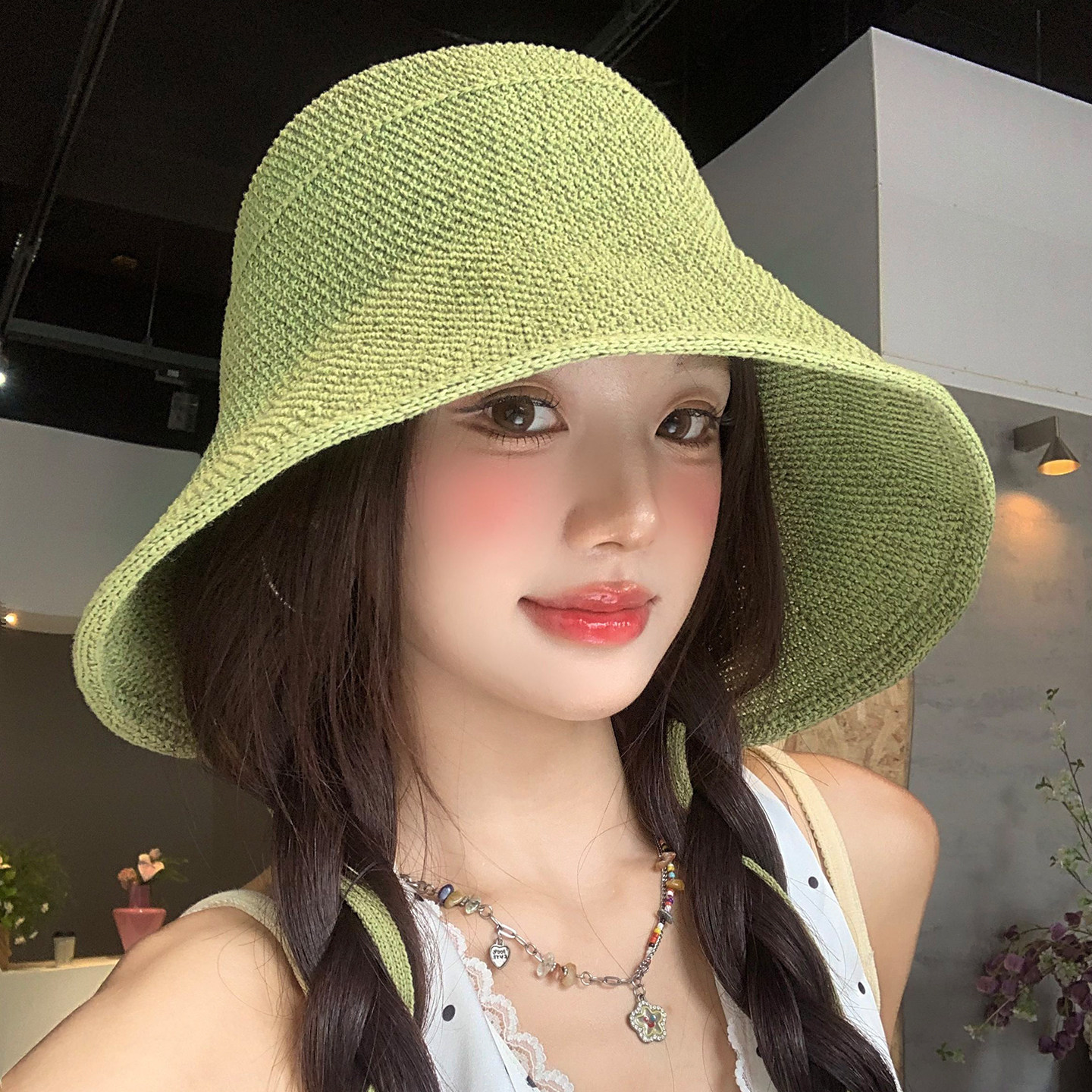 苏晓彤同款棉麻系带大帽檐渔夫帽女夏季遮阳水桶帽防晒帽子太阳帽