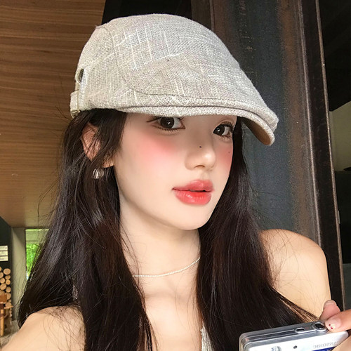 老钱风棉麻复古前进帽女薄款透气