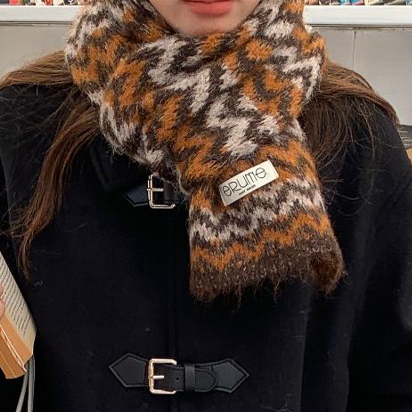 韩系氛围感针织围巾女2025新款