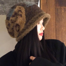 美拉德咖色复古毛绒堆堆帽子女秋冬保暖针织冷帽大头围毛线包头帽