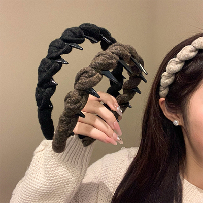 高级感毛线波浪发箍女秋冬2025