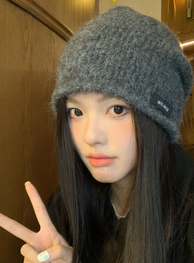 韩系高级感毛绒冷帽女2026年秋冬