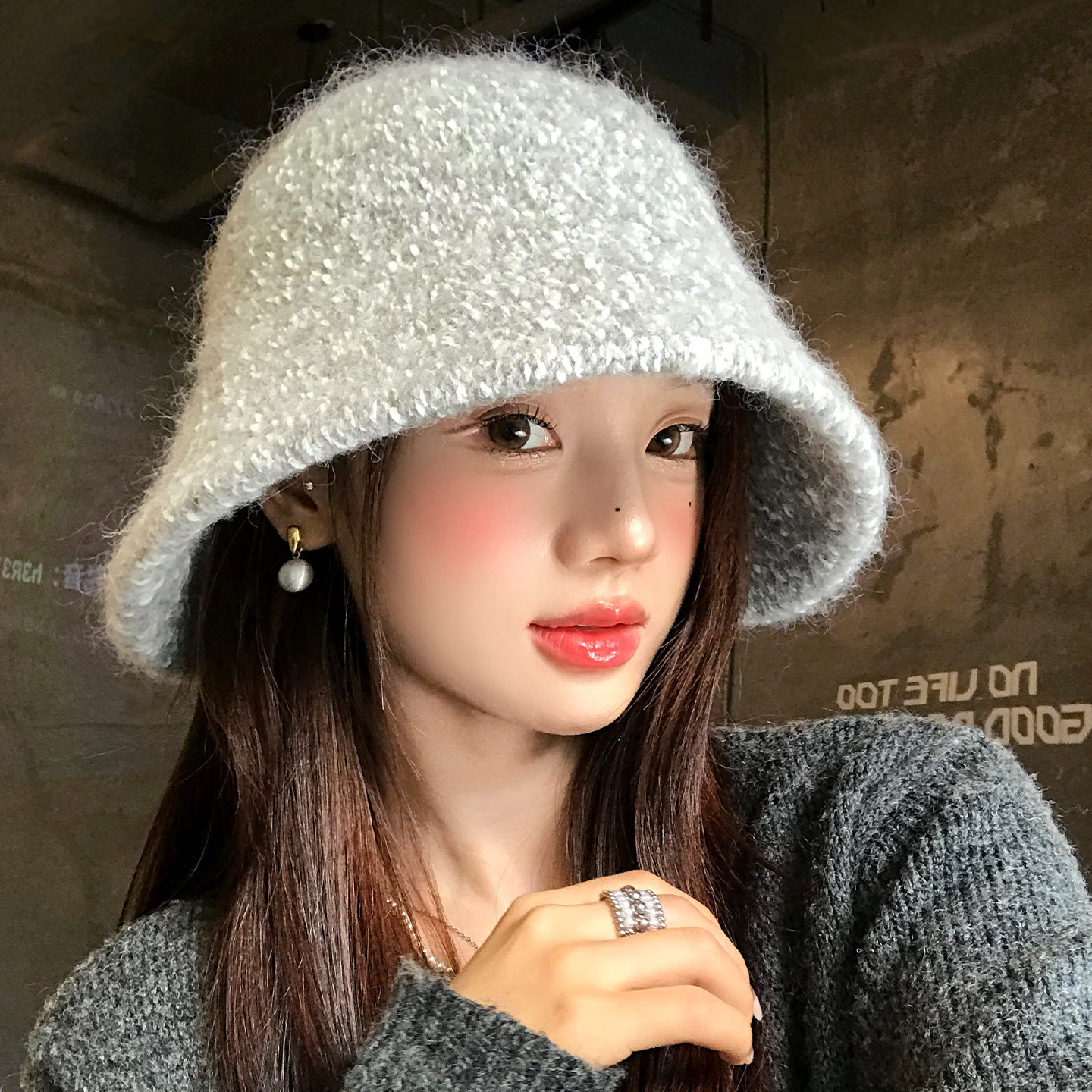 秋冬季毛绒针织渔夫帽女款2026图片