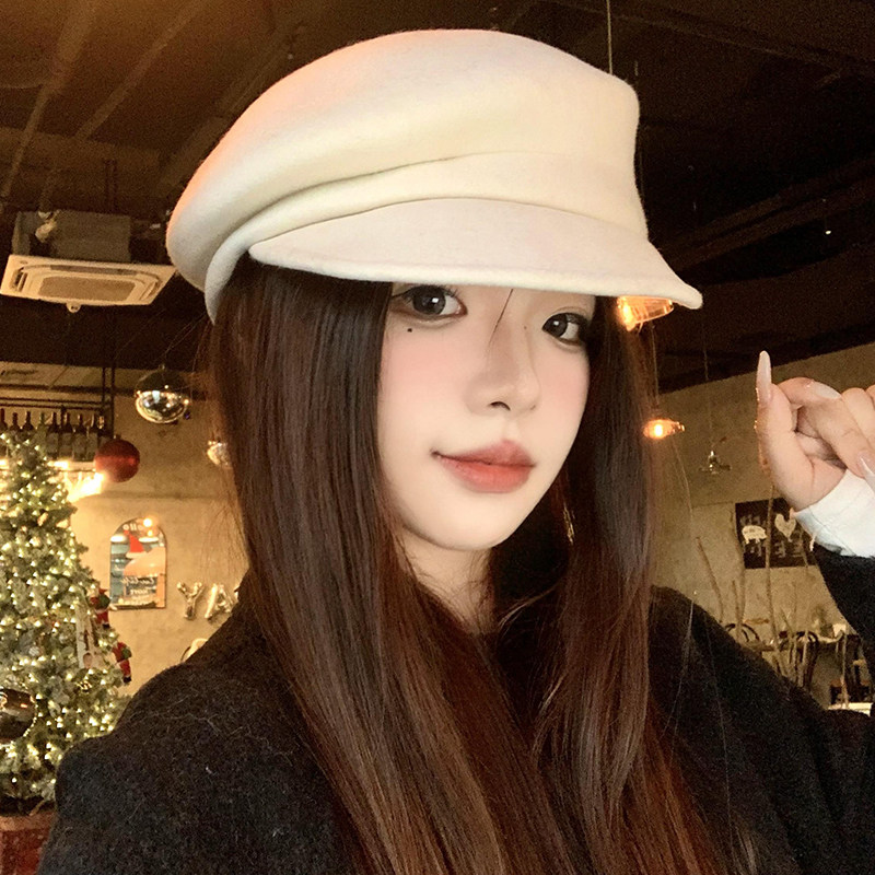 日系复古白色纯羊毛报童帽女秋冬显脸小鸭舌帽英伦风气质贝雷帽子,服饰配件/皮带/帽子/围巾,帽子,淘宝优惠券,粉丝福利购,淘宝优惠卷