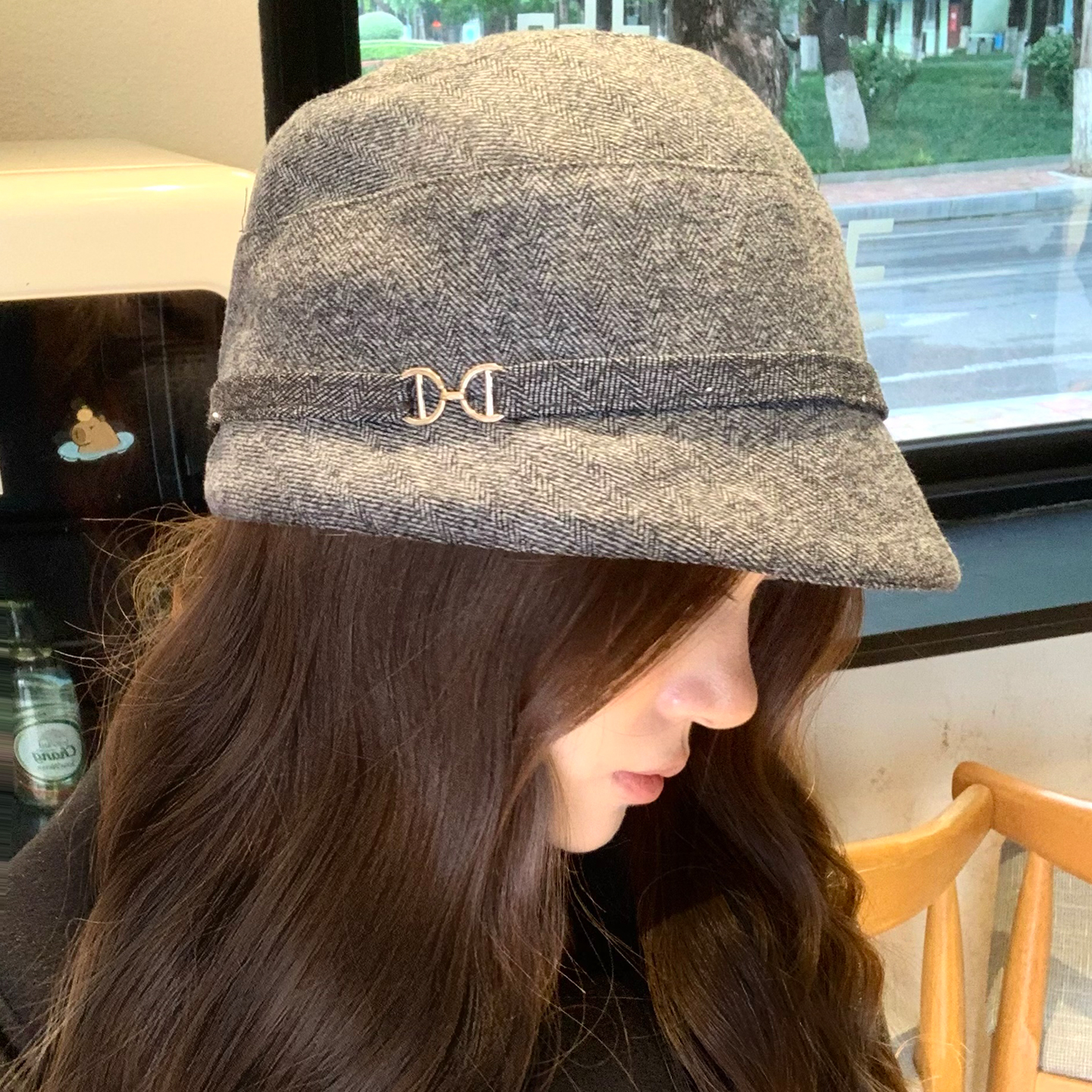 高级感针织渔夫帽子女秋冬季保暖