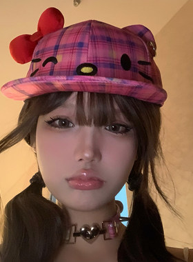 辣妹风恶搞Kitty猫四季款鸭舌帽