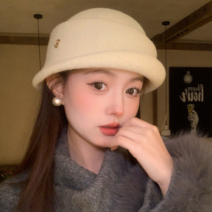 赫本风高品质千金礼帽女秋冬季2025新款渔夫帽子气质百搭优雅盆帽