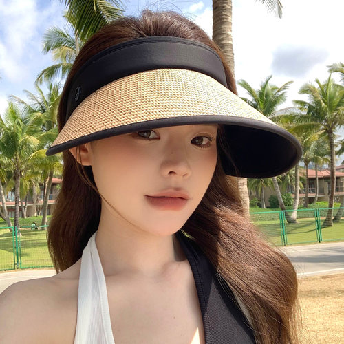 大帽檐黑胶防晒帽女夏防紫外线