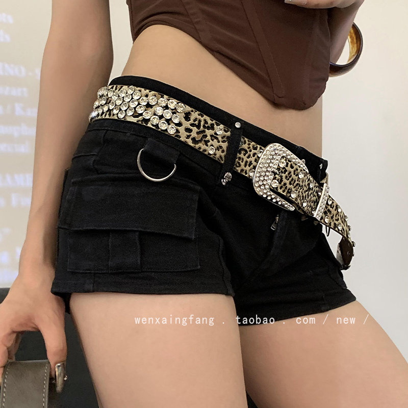 美式复古小众设计辣妹豹纹腰带潮