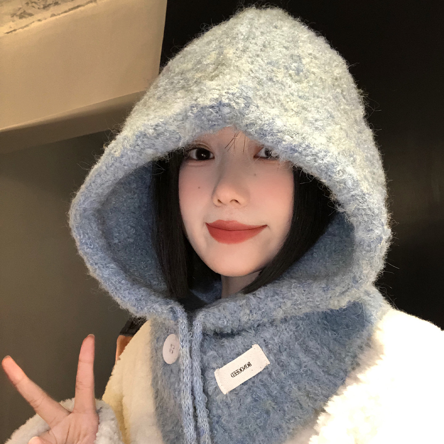 羊毛混纺针织帽子围巾一体女士冬季加厚保暖护耳毛线巴拉克拉法帽,服饰配件/皮带/帽子/围巾,帽子,淘宝优惠券,粉丝福利购,淘宝优惠卷