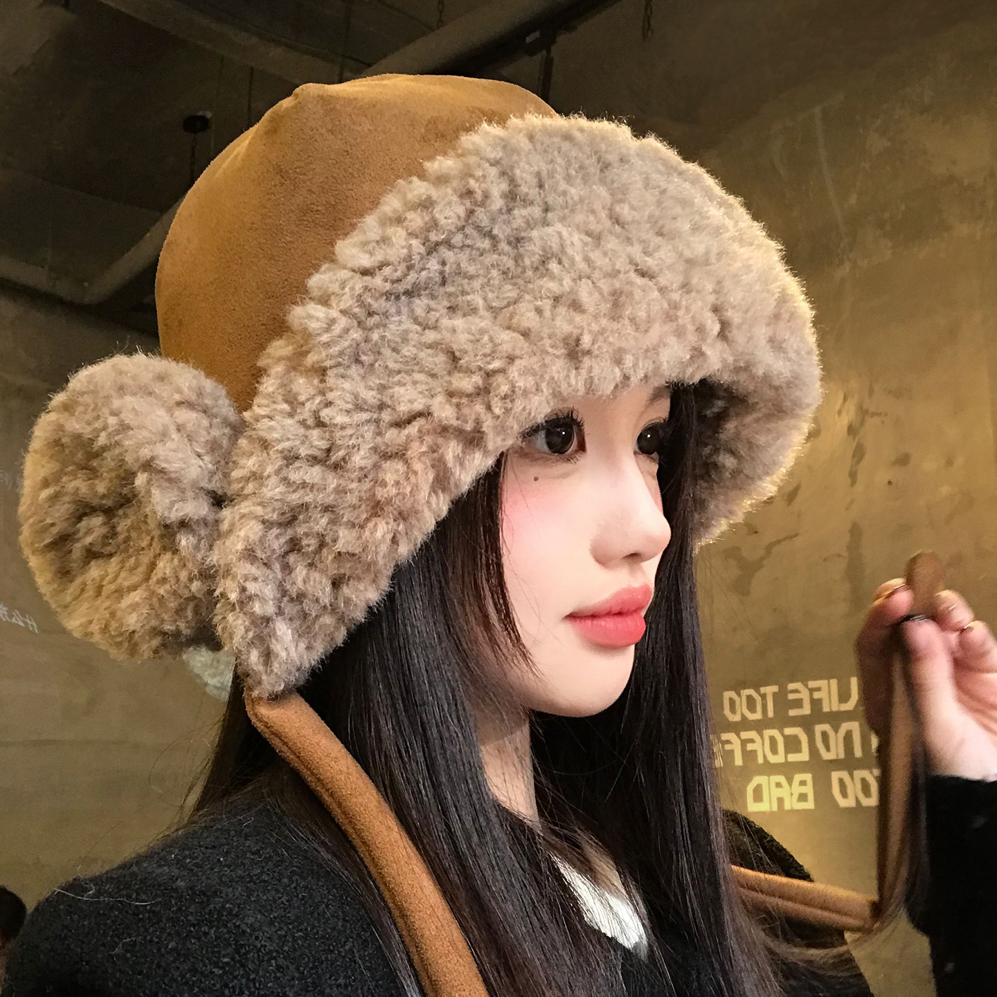 麂皮绒护耳帽子女士冬季加厚加绒毛绒帽大头围防寒骑行保暖雷锋帽,服饰配件/皮带/帽子/围巾,帽子,淘宝优惠券,粉丝福利购,淘宝优惠卷