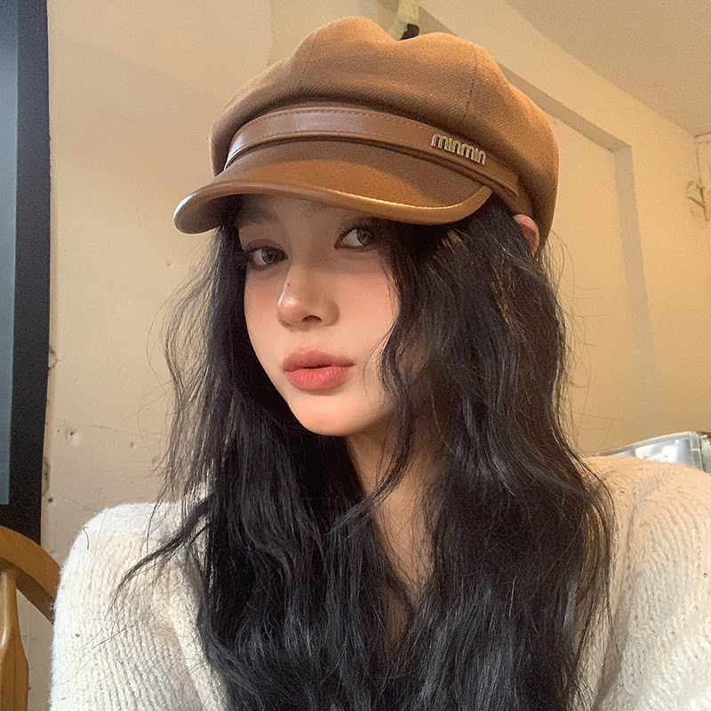 美拉德咖色显脸小贝雷帽