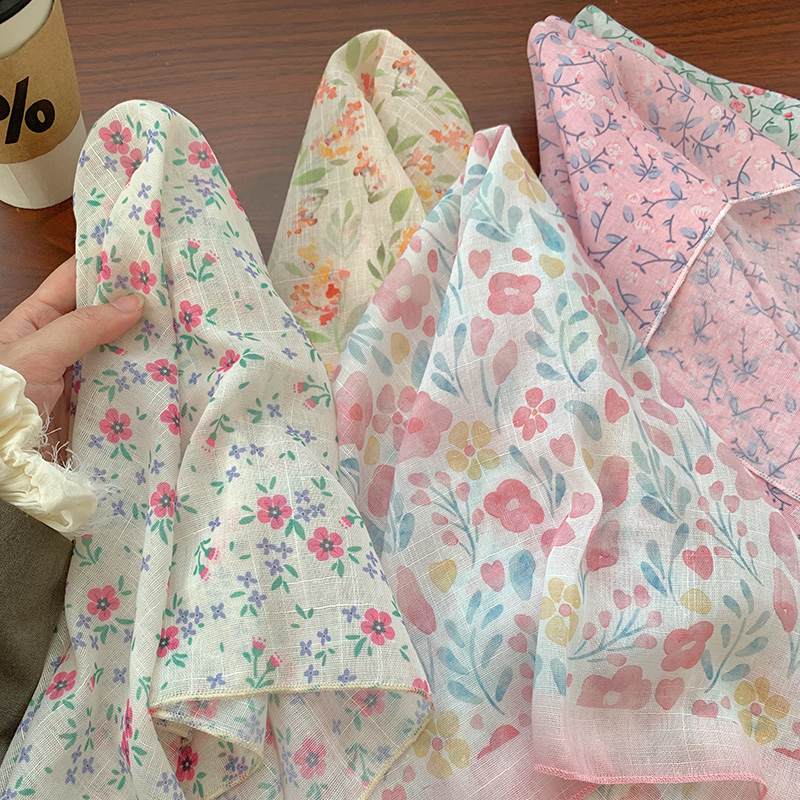 碎花小清新小方巾女春夏季百搭