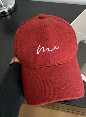 韩版红色加大加深棒球帽女2025年春新款大帽檐显脸小百搭鸭舌帽子