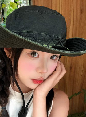 复古西部牛仔帽女春夏季户外徒步