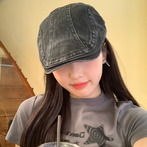 美式复古牛仔前进帽女夏薄款水洗