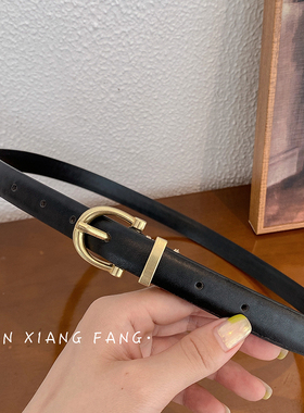 韩国复古小细皮带女黑色时尚简约百搭牛仔裤腰带装饰ins风潮夏季