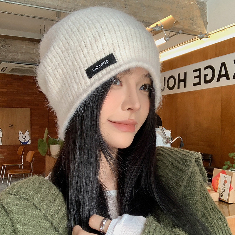 韩系高级感毛绒冷帽女冬季大头围