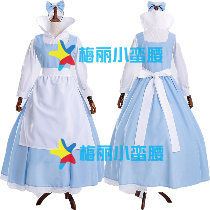 爱丽丝梦游仙境cos水蓝色女仆装万圣节演出服女佣服动漫连衣裙裙