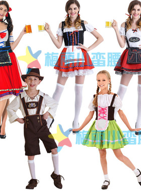 万圣节舞会服装 德国啤酒女仆服 成人德国啤酒节夜店酒吧COS服装