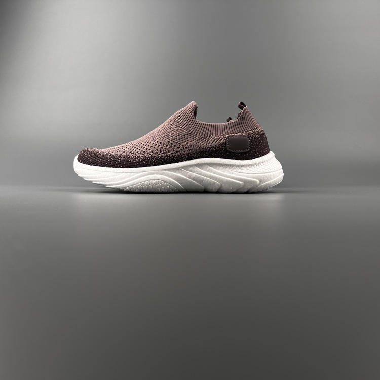 外贸女鞋2025新款日常户外飞织网面鞋一脚蹬懒人情侣爆米花袜子鞋