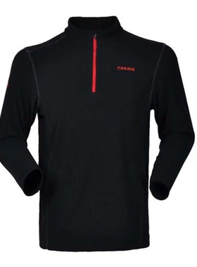 CARAVA喀尔沃男春秋冬季轻便保暖翻领半拉链套头抓绒衣456565