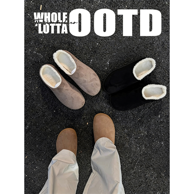 NewRockStarChoppa 冬季极简Cleanfit勃肯棉鞋男加绒保暖包头拖鞋