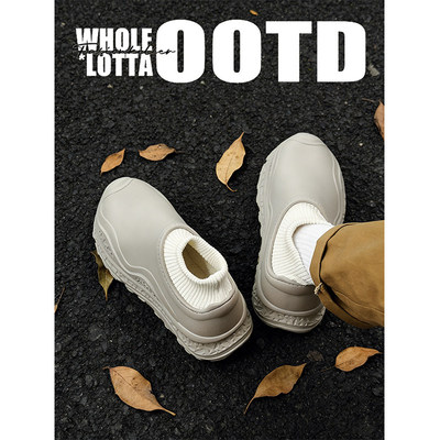 加绒保暖厚底棉拖鞋男款冬季外穿防寒全包棉鞋