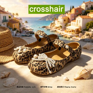 【拽姐气场】crosshair夏季爆款平底洞洞鞋女玛丽珍花朵浅口单鞋