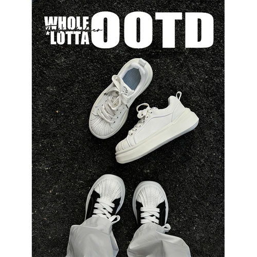 NewRockStarChoppa 男鞋秋冬贝壳头小众面包鞋厚底休闲百搭板鞋潮