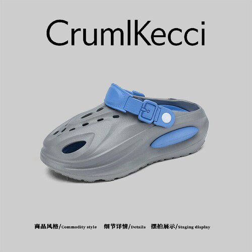 美国Cruml&Kecci~椰子洞洞鞋春季钓鱼外穿厚底防滑耐磨沙滩包头鞋