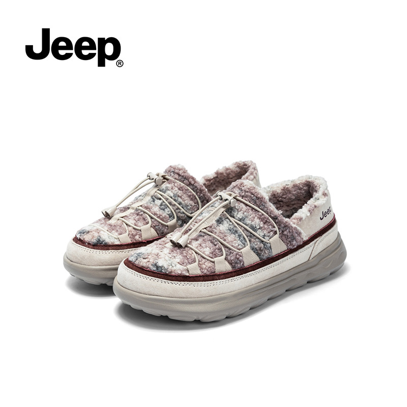 Jeep吉普小众百搭棉鞋女2025新款加绒时尚休闲鞋舒适软底通勤女鞋