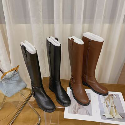 VK定制 欧洲站高档头层牛皮粗跟时尚短靴女69-1899