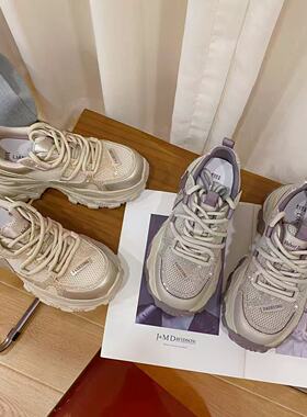 VK定制 韩版真皮时尚休闲运动鞋女15357