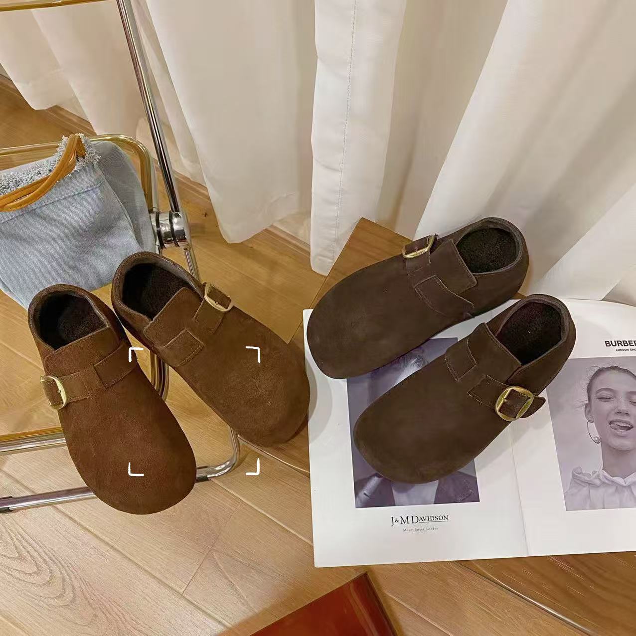 韩版高档时尚加绒勃肯鞋女87-87