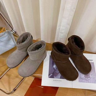 VK定制 韩版时尚真皮羊毛保暖雪地靴女