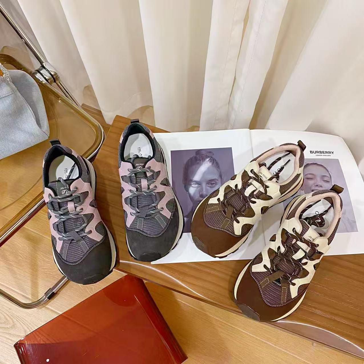 韩版真皮时尚休闲运动鞋女