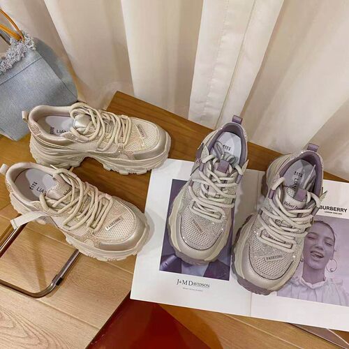 韩版真皮时尚休闲运动鞋女