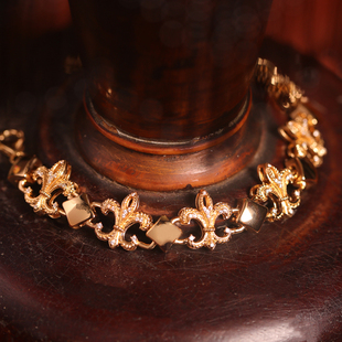 薾曼原创鸢尾花中古手链银镀金复古小众高级感重工手镯 绝响