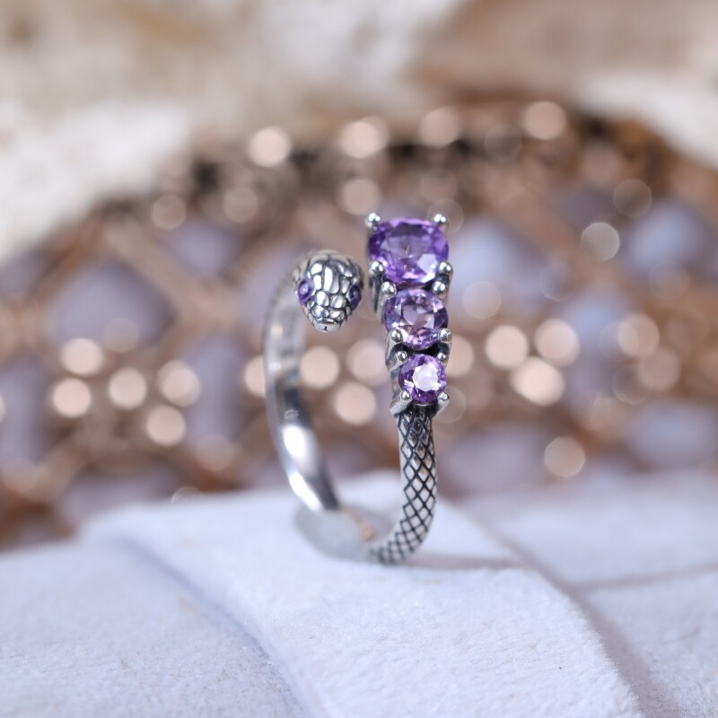 薾曼斯莱特林蛇纯银设计师戒指